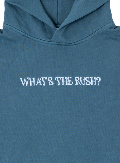 WHAT'S THE RUSH? HOODIE (DARK BLUE)